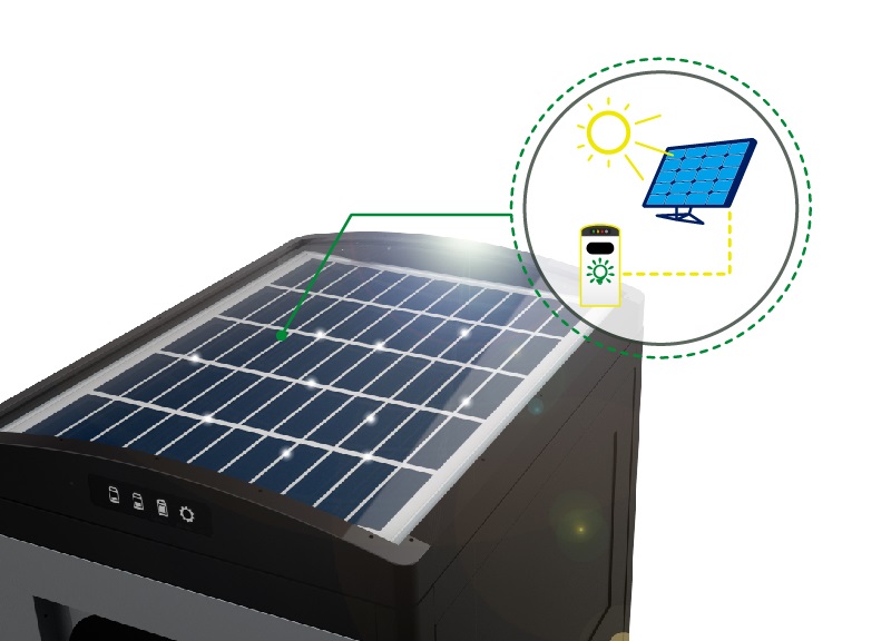 CleanCUBE - La corbeille compactrice à énergie solaire